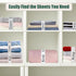 4 Pieces Bed Sheet Organizer Bands, Sheet Organizers and Storage Label Bands, Sheets Organizer for Closet, Sheet Label for Bedding, Sheet Keepers ...