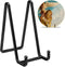 6 Inch Metal Square Picture Frame Easel Stands for Plates, Photos, Decor (Black, 2 Pack)...