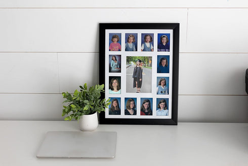 Kate & Milo School Days Frame, Holds 13 Photos k-12, Kindergarten to High School Picture Frame, Graduation Party Decorations, Multi Photo Frames C...