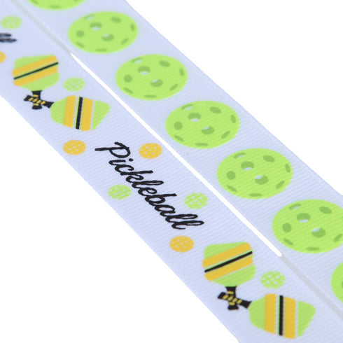2 Rolls 20 Yards Sport Ball Ribbon 3/4Inch Fabric Ribbons for Wreath Gift Wrapping Sport Team Party Decor (Pickleball)...