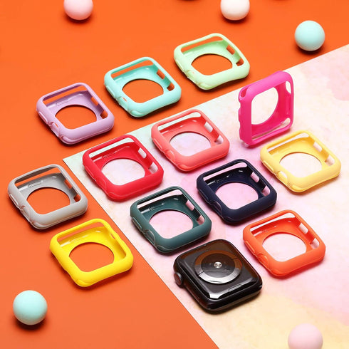 16 Pieces Soft TPU Protective Watch Case Anti-Scratch Silicone Protector Soft Flexible TPU Thin Lightweight Bumper Cover for Smartwatch Series(40 ...