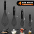 Silicone Whisk Set, Walfos 8.5''+10''+12'' Balloon Whisk and 6.7'' Mini Whisk Set for Blending Beating Stirring and Kitchen Cooking?Black?...