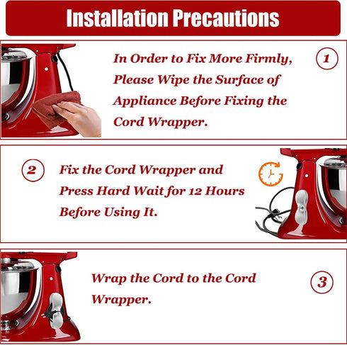Cord Organizer for Appliances, 3 Pack Cord Wrapper for Appliances, Kitchen Appliance Cord Winder Compatible with Stand Mixer, Air Fryer, Coffee Ma...