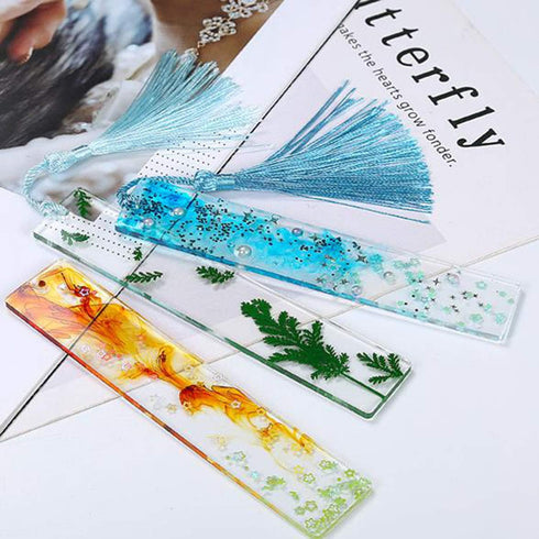 20 Pack Rectangle Silicone Bookmark Mold, DIY Bookmark Mould Making Epoxy Resin Jewelry DIY Craft Transparent Resin Mould Student Gift, 5.5 Inch...