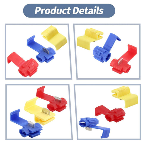 60 Pcs Solderless Quick Splice Snap Wire Connectors, Pressed Insulated Electrical Splice Wire Connectors (12-10 AWG Yellow 20 Pcs, 18-14 AWG Blue ...
