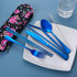 Travel Utensils,Reusable Silverware Set To Go Portable Cutlery Set with a Waterproof Carrying Case for Lunch Boxes Workplace Camping Picnic (Blue)...