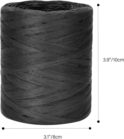 G2PLUS 218 Yards Raffia Paper Craft Ribbon, 1/4 Inch Wide Raffia Ribbon for Gift Wrapping, Black Raffia Ribbon Packing Twine String for DIY Arts &...