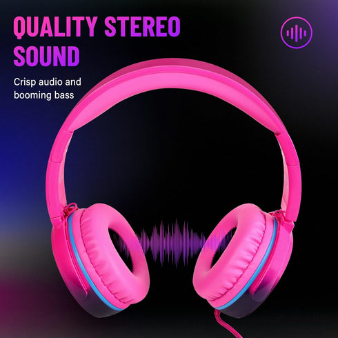 rockpapa Grade Wired Headphones with Microphone, Lightweight Foldable Stereo Bass Headphones with No-Tangle Cord & 3.5mm Jack for Women/Kids, Lapt...