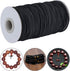 100 Yards 2 mm Elastic Cord Stretch String Elastic Fabric String Beading Cord Craft Thread for Jewelry Bead Craft Making (Black)...