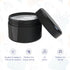 Houseables Black Cosmetic Jars, Small Containers with Lids, Plastic, 2 Fl Oz, 160 ML, 24 Pack, TSA Approved Container for Lotion, Salve, Body Butt...