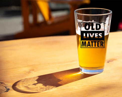 COOL AF Old Lives Matter Beer Glass - 16 Oz, Scratch Resistant Funny Beer Glass - Gag Gifts for Men - Birthday, Father’s Day, or Retirement Gift -...