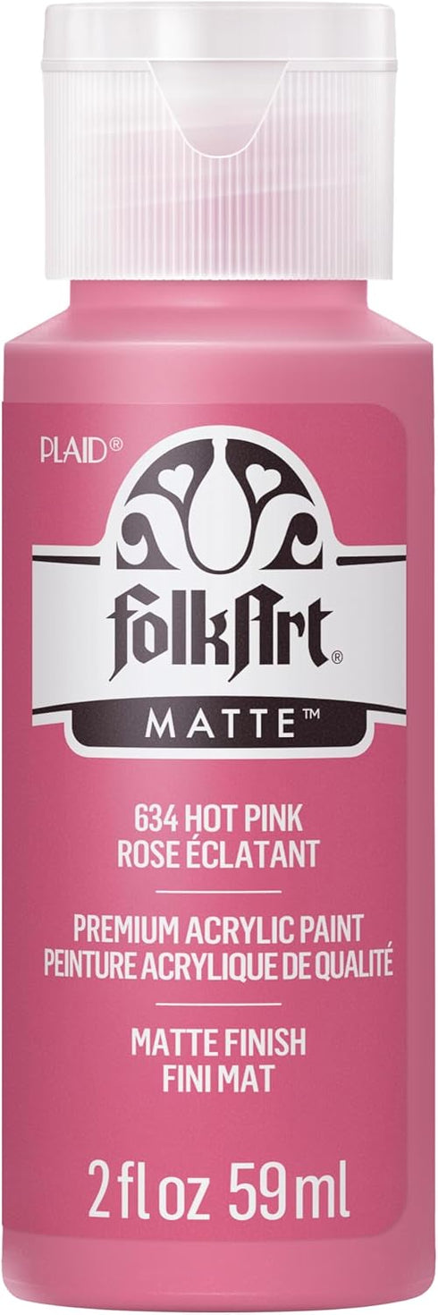 FolkArt Acrylic Paint in Assorted Colors (2 oz), 634, Hot Pink...