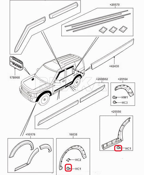 Rexka 10pcs Wheel Flare Moulding Clips DYC101420 Compatible with Land Rover Freelander Ranger Rover LR3 LR4...