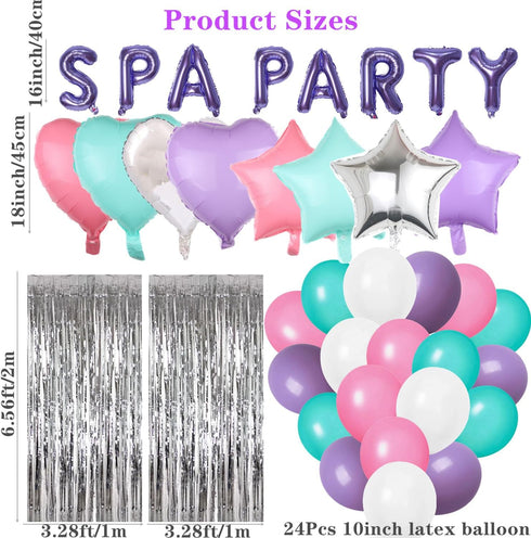 42 Pcs Spa Party Decorations Balloons Spa Theme Birthday Party Supplies Lipstick Cosmetics Balloons for Girls Spa Day Makeup Party (purple)...