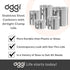 OGGI Stainless Steel Kitchen Canister 26 fl oz - Airtight Clamp Lid, Clear See-Thru Top - Ideal for Kitchen Storage, Food Storage, Pantry Storage....