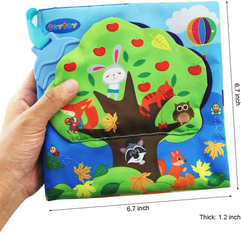 Infant Soft Book, Baby Books 6 to 12 Months, Cute Montessori Educational Newborn Baby Toys 0-3 Months, Nontoxic Fabric Touch & Feel Crinkle Cloth ...