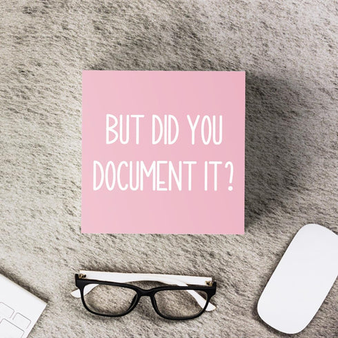 mmiishe But Did You Document It Wooden Box Sign Decorative Funny Office Wood Box Sign Home Office Decor Rustic Farmhouse Square Desk Decor Sign fo...