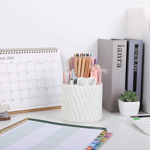SKYDUE Small Pen Holder for Desk, Rotating Pen Holder for Desk Accessories, Pencil Holder for Office Supplies Desk Organizer, Art Supply Pencil Cu...