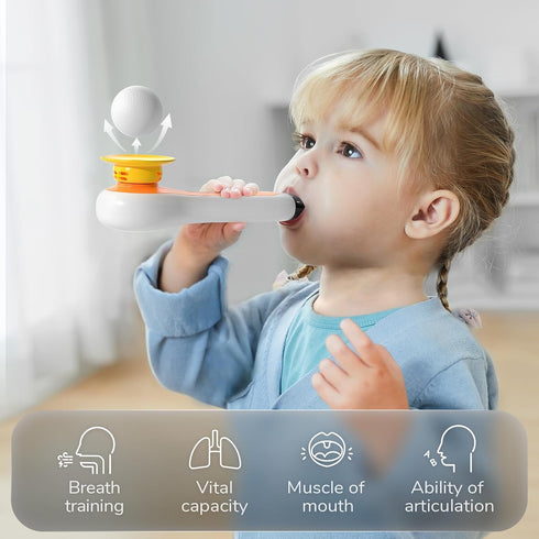 TOP BRIGHT 3-in-1 Montessori Toy for Toddler with Whistle, Ball Blowing, Floating Blow Pipe Balls – Sensory Baby Toy, Fine Motor Skills, Learning ...