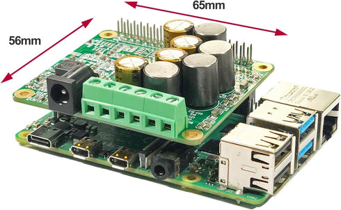 RPI HiFi AMP HAT TAS5713 Amplifier Audio Module 25W Class-D Power Sound Card Expansion Board for Raspberry Pi 5 4 3 B+ Pi Zero Nichicon Capacitor...