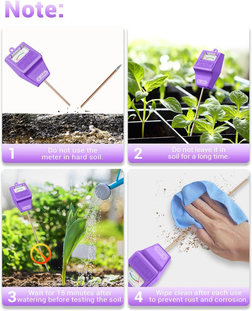 Dr.meter Soil Moisture Meter Tester for Plants, Hygrometer Moisture Sensor for Houseplants Indoor Outdoor Garden Lawn Use - Plant Water Meter Gaug...