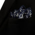 S&W SHLAX&WING Floral Pocket Square for Men Dark Blue Silver Unique Design 12.6" Large...