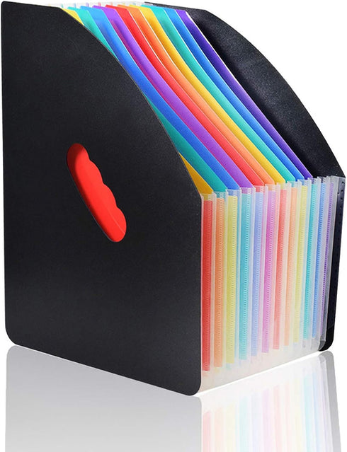 Lemical Desktop Expanding File Holder 13 Rainbow Pockets Portable File Folder A4 File Organizer Self Standing Accordion Document Storage Box High ...
