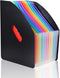Lemical Desktop Expanding File Holder 13 Rainbow Pockets Portable File Folder A4 File Organizer Self Standing Accordion Document Storage Box High ...