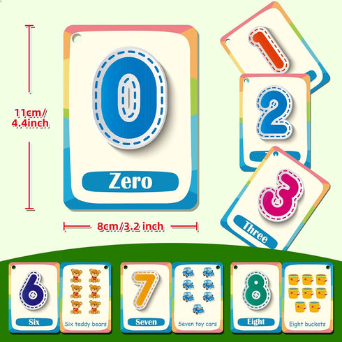 30 Number Cognition Flashcards for Kids,Waterproof Education Flash Cards, Children's Educational Card, Double-Sided Fun Toy Cards for Toddles...