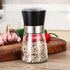 Manual Refillable Pepper Grinder - 6 Oz Refillable Glass Grinders for Pepper, Salt, and Other Spices, Adjustable Rotor with 5 Settings, Scratch-Re...