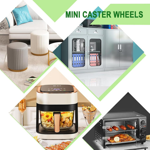 20-Pack Mini Self Adhesive Caster Wheels, 360 Degree Rotation Swivel Caster, Stick on Wheels for Small Furniture, Furniture Pulley Castor Plastic ...