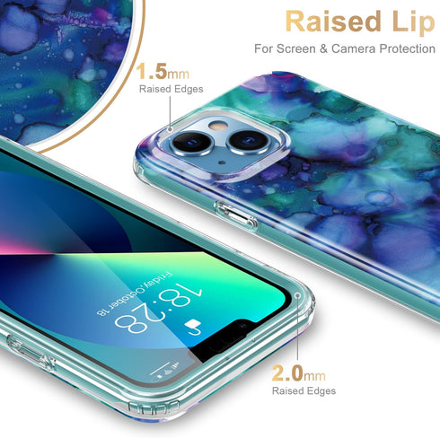 Esdot for iPhone 13 Case with Built-in Screen Protector,Military Grade Rugged Cover with Fashionable Designs for Women Girls,Protective Phone Case...