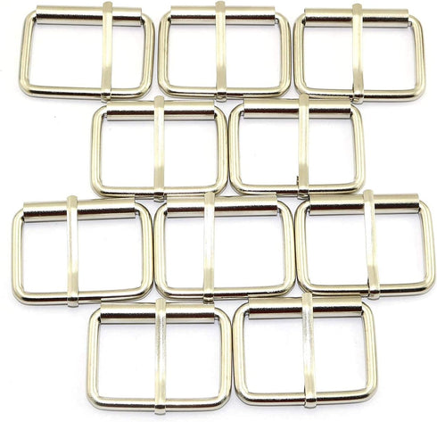 10pcs 1-1/2" Silver Belt Buckle with Roller Adjustable Rectangle Ring Tri-Glide DIY Leather Craft Garment Accessories for Shoes Backpack Clothes B...