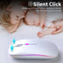 Wireless Bluetooth Mouse, Rechargeable LED Dual Mode Mouse (Bluetooth 5.2 and USB Receiver) Portable Silent Mouse,for Laptop/Desktop/Tablet(White)...