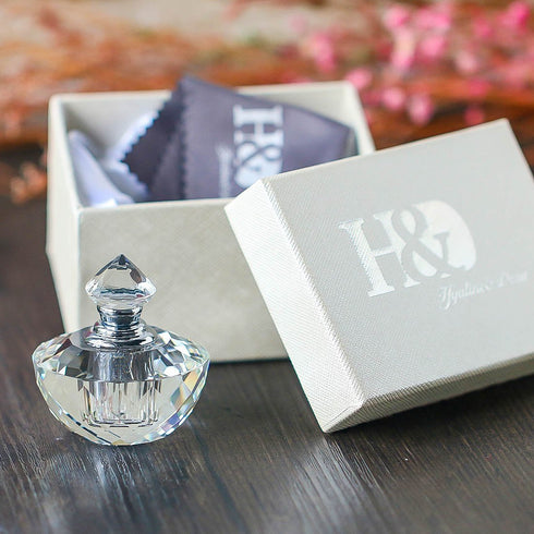 H&D HYALINE & DORA H&D Crystal Glass Art Deco Vintage Style Perfume Bottles Empty Glass Refillable 2ML...