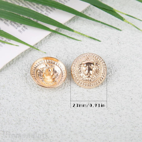 Framendino, 30 Pack 23mm Metal Lion Head Sewing Buttons Vintage Gold Button for Men Women...