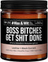 Wax & Wit Funny Soy Candle Gift for Women - Humorous, Aromatherapy Soy Wax Candle, Ideal for Housewarming, Coworker, Birthday – Leather and Black ...
