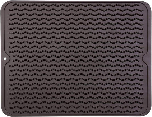 Silicone Dish Drying Mat for Multiple Usage,Easy clean,Eco-friendly,Heat-resistant Silicone Mat for Kitchen Counter or Sink,Refrigerator or drawer...