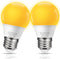 Yellow Amber Bug Light Bulbs, LED Bug Lights for Outside Porch Lights, A15 Small Amber Night Light Bulb, 5W Equivalent 40W E26 Yellow Bulbs Outdoo...