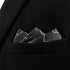 SHLAX&WING Geometric Mens Silk Pocket Square Dark Gray Blue for Suit Jacket Gift...