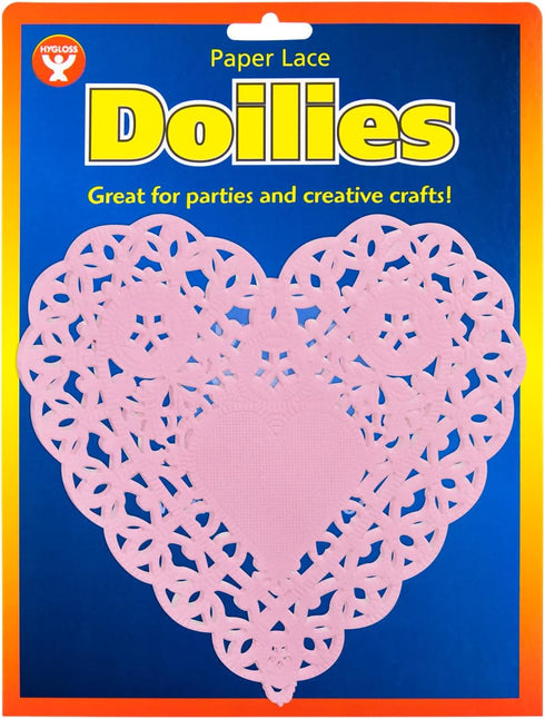 Hygloss Heart Doilies - 100 Pcs -6-Inch Pink Paper Heart Shaped Doilies for Valentines Crafts, Table Settings - Ideal for Valentine Doily, Paper H...