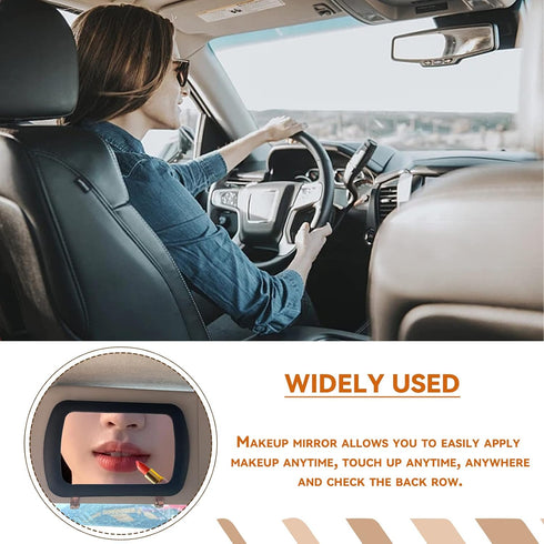 Car Sun Visor Vanity Mirror, Universal Car Vanity Mirror, Clip-on Rear View Sun-Shading Cosmetic Mirror, Rear View Sun-Shading Travel Cosmetic Mir...
