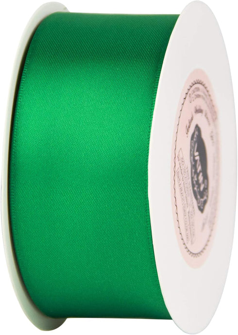 VATIN Double Face Emerald Green Satin Ribbon 1-1/2" Continuous 25 Yards,Green Polyester Fabric Ribbon use for Bows Bouquet, Gift Wrapping, Floral ...