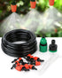 Mist Irrigation Kits,Micro Drip Irrigation Kit with 10M 1/4" Blank Distribution Tubing,10pcs Adjustable Nozzle,Quick Adapter,10pcs Nylon Cable Tie...