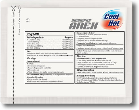 AREX Cool & Hot Pain Relieving Patch, Large 2 Pack (12 Patches Total)…...