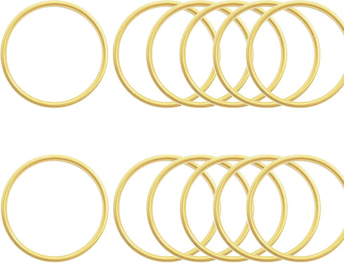 Mulutoo 12 Pcs 2 inch Gold Metal Hoop Ring Seamless Macrame Ring DIY Accessories Hardware Bags Ring Dream Catcher and Crafts O Ring Round Wire for...
