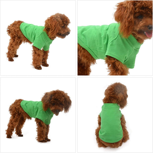Lovelonglong Pet Clothing Dog Costumes Basic Blank T-Shirt Tee Shirts for Small Dogs Green M...