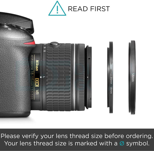 49mm-52mm Step Up Ring 49mm Lens to 52mm Filter (2 Pack), WH1916 Camera Lens Filter Adapter Ring Lens Converter Accessories...