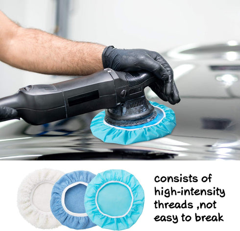 Mudder 20 Pieces 9 to 10 Inches Buffer Pads Car Polisher Bonnet Orbital Buffer Bonnets Microfiber Polishing Pad Cover...