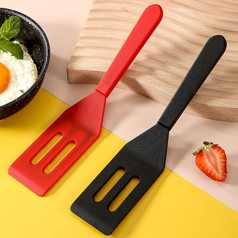 ?2 Pack?Kunovo Small Spatula for Nonstick Cookware Mini Spatulas for kitchen Use,Heat-Resistant Silicone Thin Spatula Cooking Baking (Black-R)...